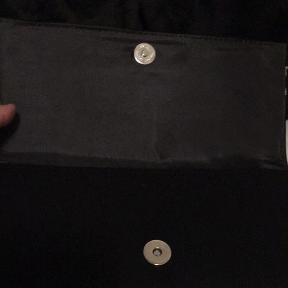 Fifth Sunday Exclusive Vintage Black Velvet Clutch white stripe & silver stripe - Picture 4 of 8